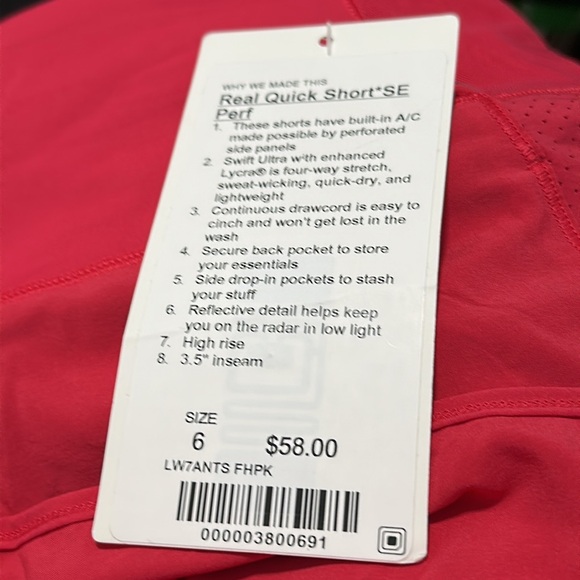 🌴 NWT Lululemon Real Quick Short SE Perf Lined - Picture 3 of 5